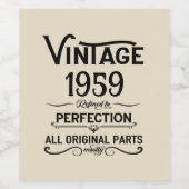 パーソナライズされたヴィンテージ65歳の誕生日パーティー ワインラベル (シングルラベル)