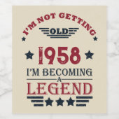 パーソナライズされたヴィンテージ65歳の誕生日パーティー ワインラベル (シングルラベル)