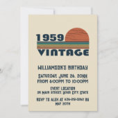 パーソナライズされたヴィンテージ65歳の誕生日パーティー 招待状 (正面)