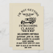 パーソナライズされたヴィンテージ65歳の誕生日パーティー 招待状 (正面/裏面)