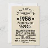 パーソナライズされたヴィンテージ65歳の誕生日パーティー 招待状 (正面)