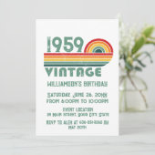 パーソナライズされたヴィンテージ65歳の誕生日パーティー 招待状 (スタンド正面)