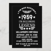 パーソナライズされたヴィンテージ65歳の誕生日パーティー 招待状 (正面/裏面)