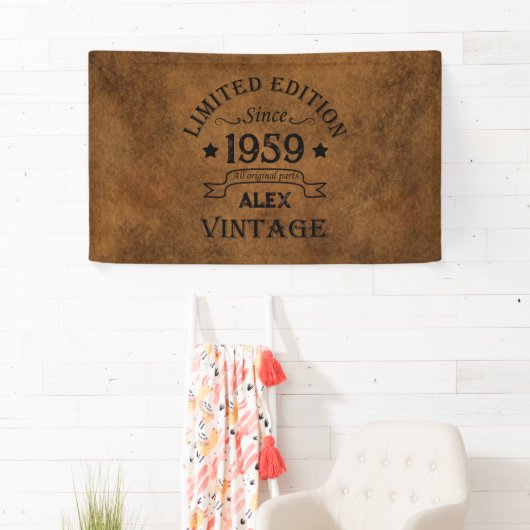 パーソナライズされたヴィンテージ65歳の誕生日パーティー 横断幕 (インサイチュ)