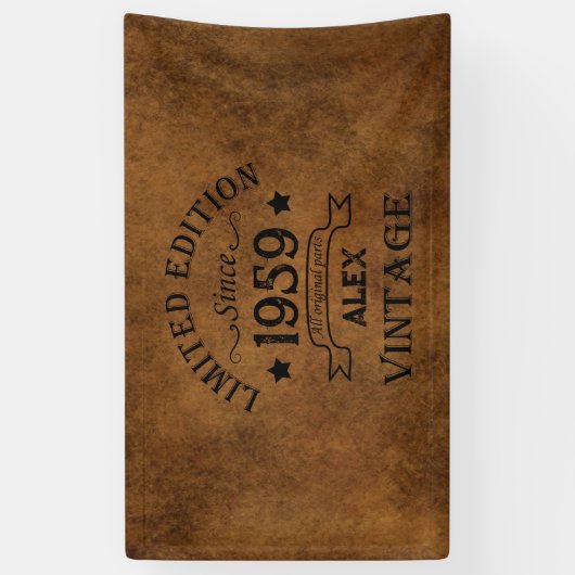 パーソナライズされたヴィンテージ65歳の誕生日パーティー 横断幕 (縦)