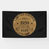 パーソナライズされたヴィンテージ65歳の誕生日パーティー 横断幕 (横)