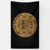 パーソナライズされたヴィンテージ65歳の誕生日パーティー 横断幕 (縦)