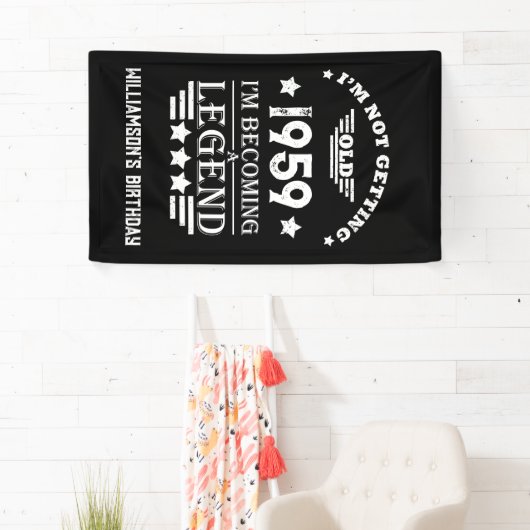 パーソナライズされたヴィンテージ65歳の誕生日パーティー 横断幕 (インサイチュ)