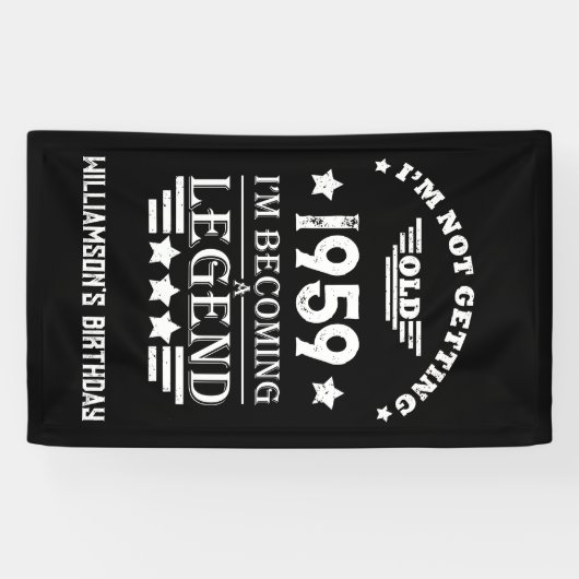 パーソナライズされたヴィンテージ65歳の誕生日パーティー 横断幕 (横)