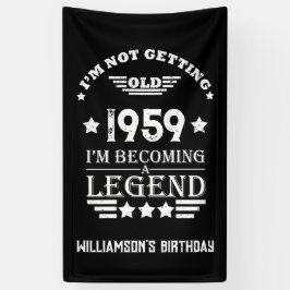 パーソナライズされたヴィンテージ65歳の誕生日パーティー 横断幕