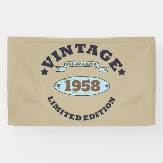 パーソナライズされたヴィンテージ65歳の誕生日パーティー 横断幕 (横)