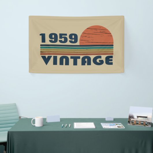 パーソナライズされたヴィンテージ65歳の誕生日パーティー 横断幕 (トレードショー)