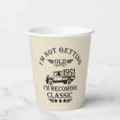 パーソナライズされたヴィンテージ65歳の誕生日パーティー 紙コップ (裏面)