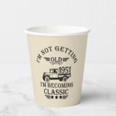 パーソナライズされたヴィンテージ65歳の誕生日パーティー 紙コップ (正面)