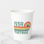 パーソナライズされたヴィンテージ65歳の誕生日パーティー 紙コップ (裏面)