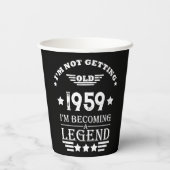 パーソナライズされたヴィンテージ65歳の誕生日パーティー 紙コップ (裏面)
