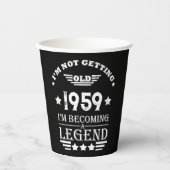 パーソナライズされたヴィンテージ65歳の誕生日パーティー 紙コップ (正面)
