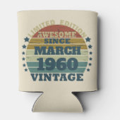 パーソナライズされたヴィンテージ65歳の誕生日パーティー 缶クーラー (裏面)