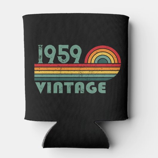 パーソナライズされたヴィンテージ65歳の誕生日パーティー 缶クーラー (裏面)