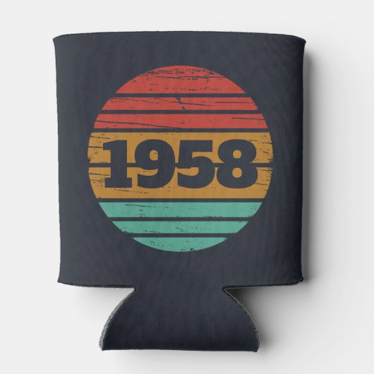 パーソナライズされたヴィンテージ65歳の誕生日パーティー 缶クーラー (裏面)