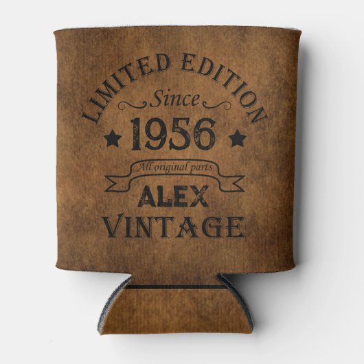 パーソナライズされたヴィンテージ65歳の誕生日パーティー 缶クーラー (正面)