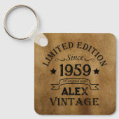 パーソナライズされたヴィンテージ65歳の誕生日プレゼント キーホルダー (正面)