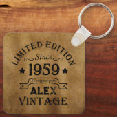 パーソナライズされたヴィンテージ65歳の誕生日プレゼント キーホルダー (裏面)