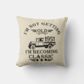 パーソナライズされたヴィンテージ65歳の誕生日プレゼント クッション (正面)