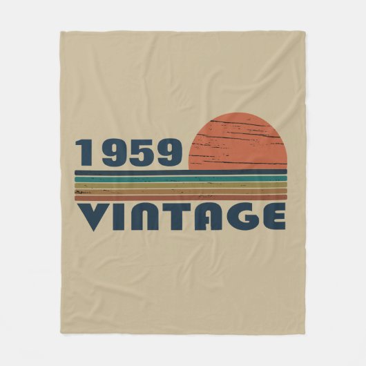 パーソナライズされたヴィンテージ65歳の誕生日プレゼント フリースブランケット (正面)