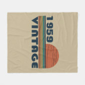 パーソナライズされたヴィンテージ65歳の誕生日プレゼント フリースブランケット (正面(横))