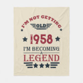 パーソナライズされたヴィンテージ65歳の誕生日プレゼント フリースブランケット (正面)