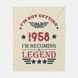 パーソナライズされたヴィンテージ65歳の誕生日プレゼント フリースブランケット