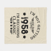 パーソナライズされたヴィンテージ65歳の誕生日プレゼント フリースブランケット (正面(横))