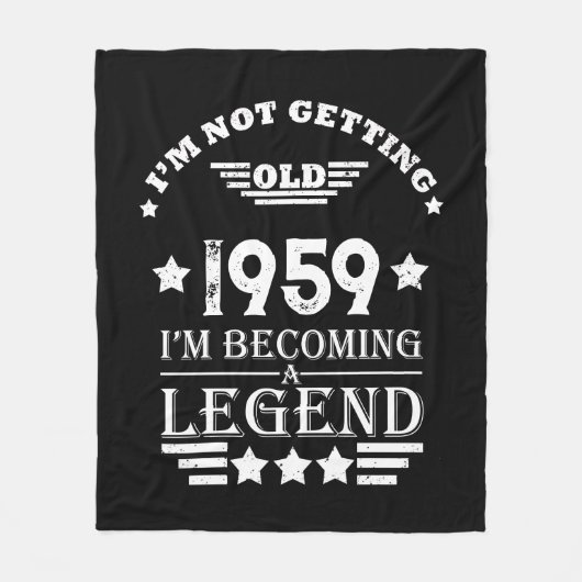 パーソナライズされたヴィンテージ65歳の誕生日プレゼント フリースブランケット (正面)