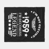 パーソナライズされたヴィンテージ65歳の誕生日プレゼント フリースブランケット (正面(横))