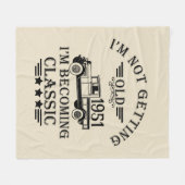 パーソナライズされたヴィンテージ65歳の誕生日プレゼント フリースブランケット (正面(横))