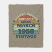 パーソナライズされたヴィンテージ65歳の誕生日プレゼント フリースブランケット (正面)
