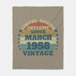 パーソナライズされたヴィンテージ65歳の誕生日プレゼント フリースブランケット
