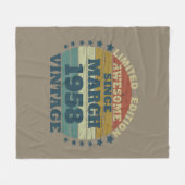 パーソナライズされたヴィンテージ65歳の誕生日プレゼント フリースブランケット (正面(横))