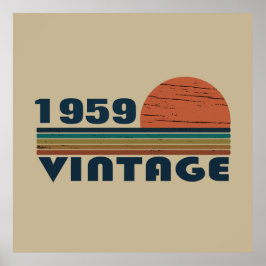 パーソナライズされたヴィンテージ65歳の誕生日プレゼント ポスター