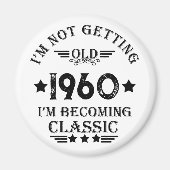 パーソナライズされたヴィンテージ65歳の誕生日プレゼント マグネット (正面)