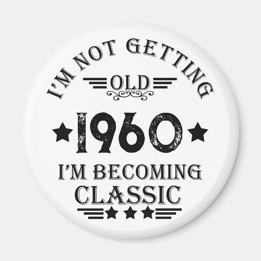 パーソナライズされたヴィンテージ65歳の誕生日プレゼント マグネット (正面)