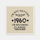 パーソナライズされたヴィンテージ65歳の誕生日65歳 スタンダードカクテルナプキン (正面)