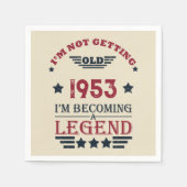 パーソナライズされたヴィンテージ70歳の誕生日パーティー スタンダードカクテルナプキン (正面)