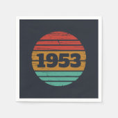 パーソナライズされたヴィンテージ70歳の誕生日パーティー スタンダードカクテルナプキン (正面)