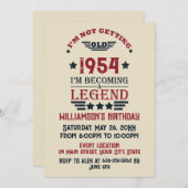 パーソナライズされたヴィンテージ70歳の誕生日プレゼント 招待状 (正面/裏面)