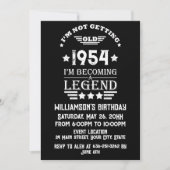 パーソナライズされたヴィンテージ70歳の誕生日プレゼント 招待状 (正面)