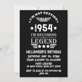 パーソナライズされたヴィンテージ70歳の誕生日プレゼント 招待状