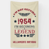 パーソナライズされたヴィンテージ70歳の誕生日プレゼント 横断幕 (縦)