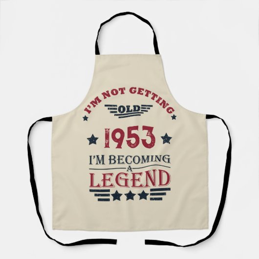 パーソナライズされたヴィンテージ70歳の誕生日 エプロン (正面)
